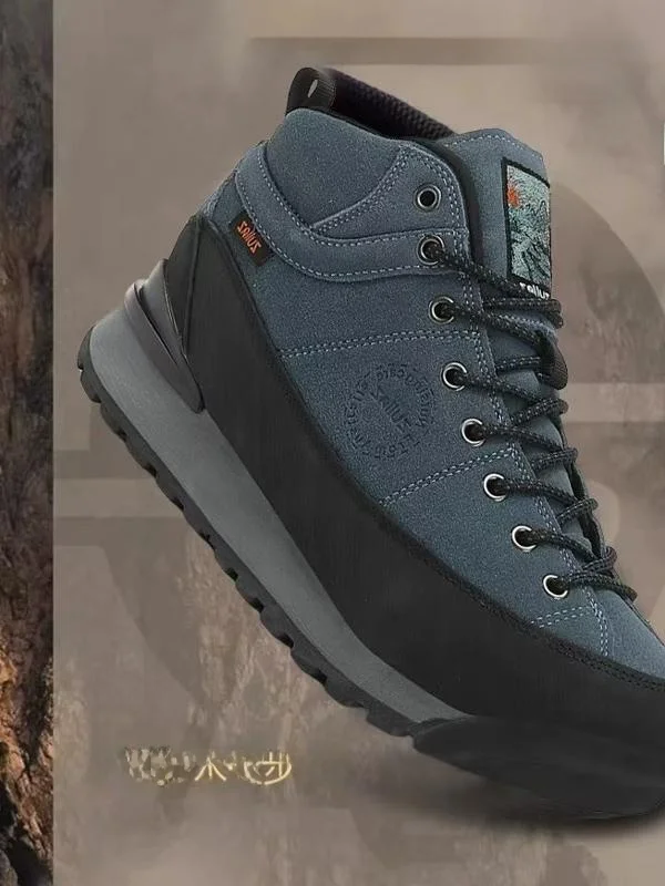 

Zuiiaz Men's Autumn Winter Leather Running Shoes Anti-slip Waterproof High Top Thick Bottom Outdoor Sports Hiking Shoes