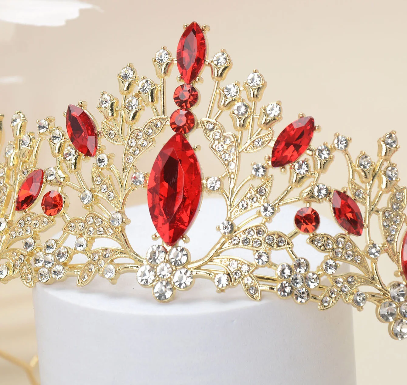 تاج الزفاف للعروس – تاج الأميرة الكريستالي، غطاء رأس من حجر الراين اللؤلؤي المزيف، إكسسوارات شعر الزفاف العتيقة
