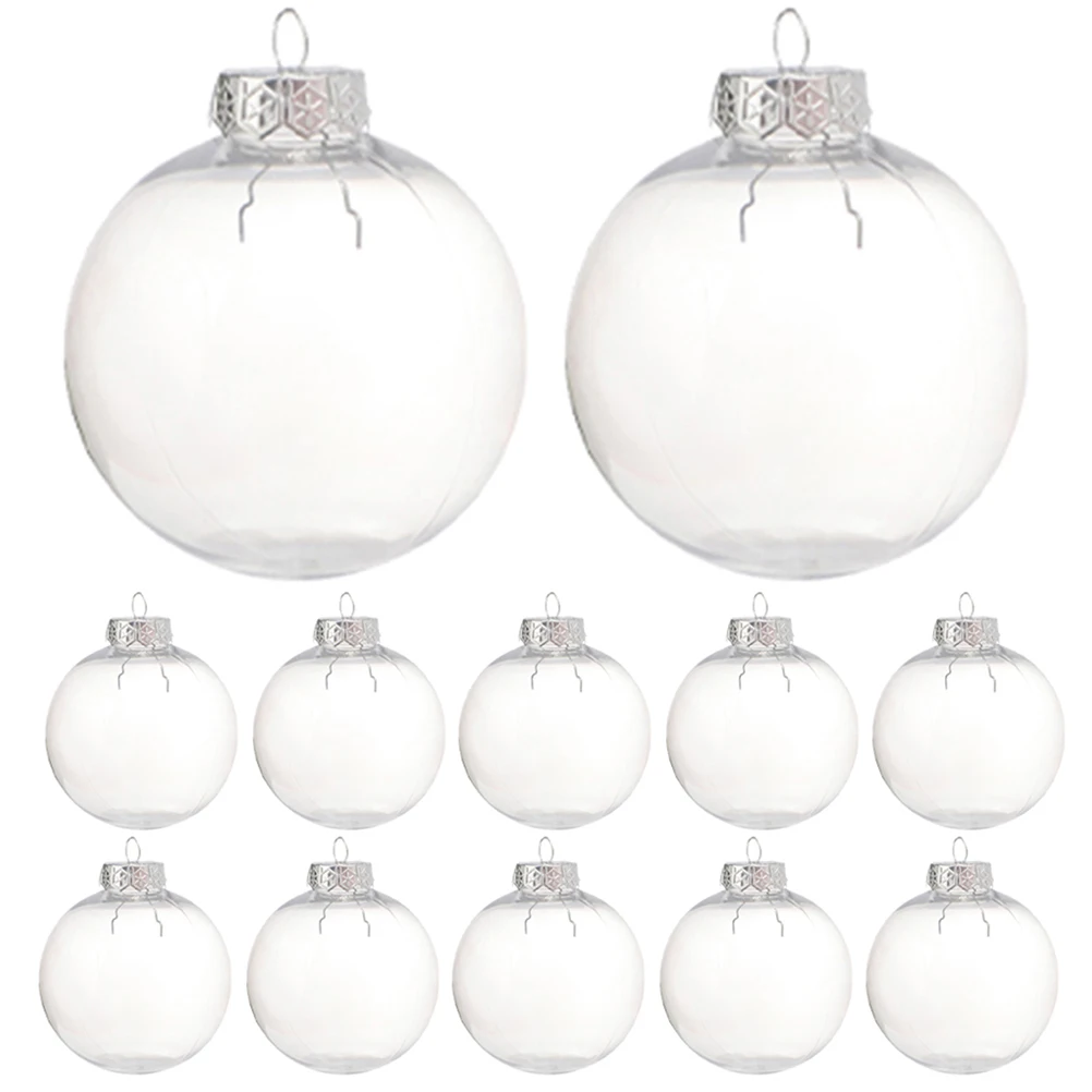 

14 Pcs Christmas Tree Decoration Pendant Festive Fun Baubles Clear Fillable Holiday Biscuit The Pet Balls for Crafts Ornament