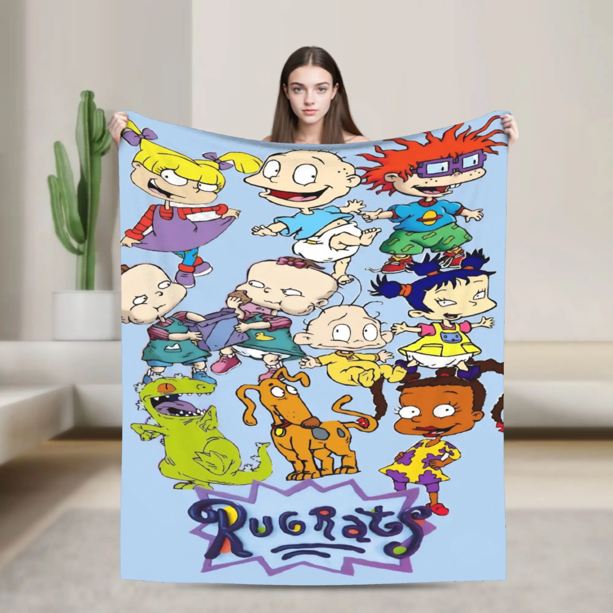 Cartoon R-Rugrats Throw Blanket for Couch  Fuzzy Soft Plush Blanket 50x60 Inches Multi-size Bedspreads for All Seasons