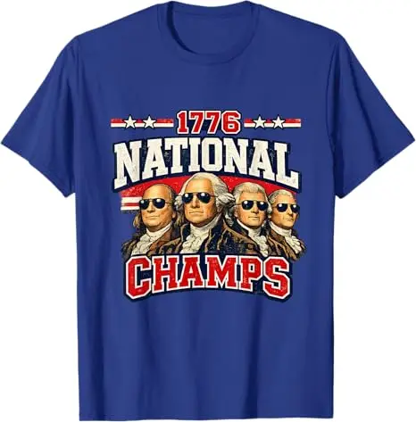 1776 National Champs Lustiges Patriotisches Amerika-Gründungs-Väter-T-Shirt Herrenmode Patriotisches Geschenk zum 250. Jahrestag für die USA – Detail 6