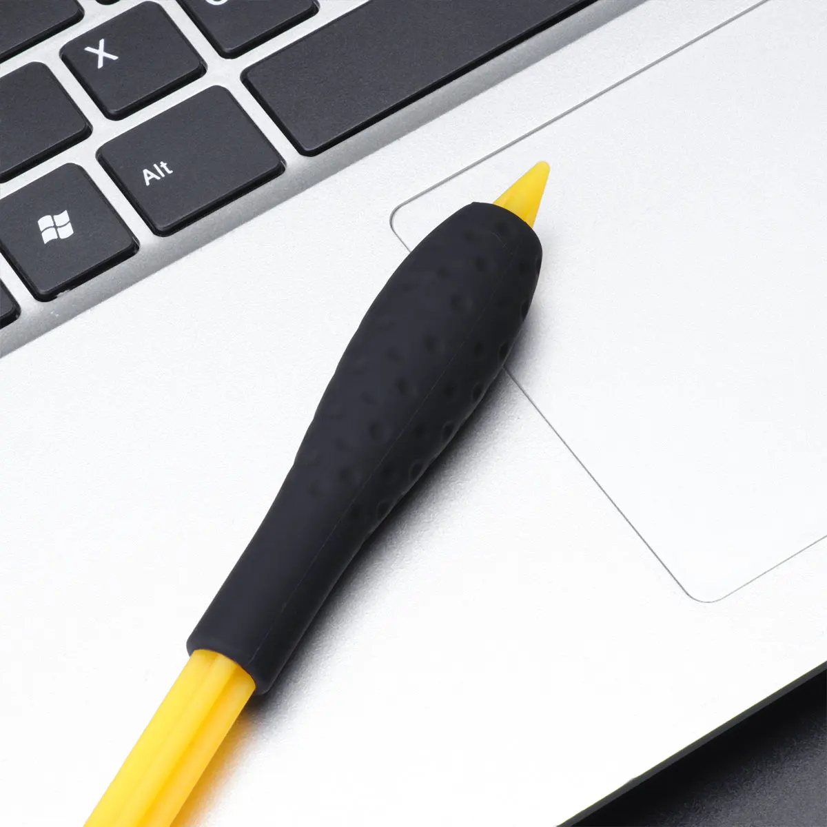 غطاء قلم سيليكون لقلم رصاص أسود خالٍ من الغبار ومقاوم للخدش وخفيف الوزن وقلم لمس محمول