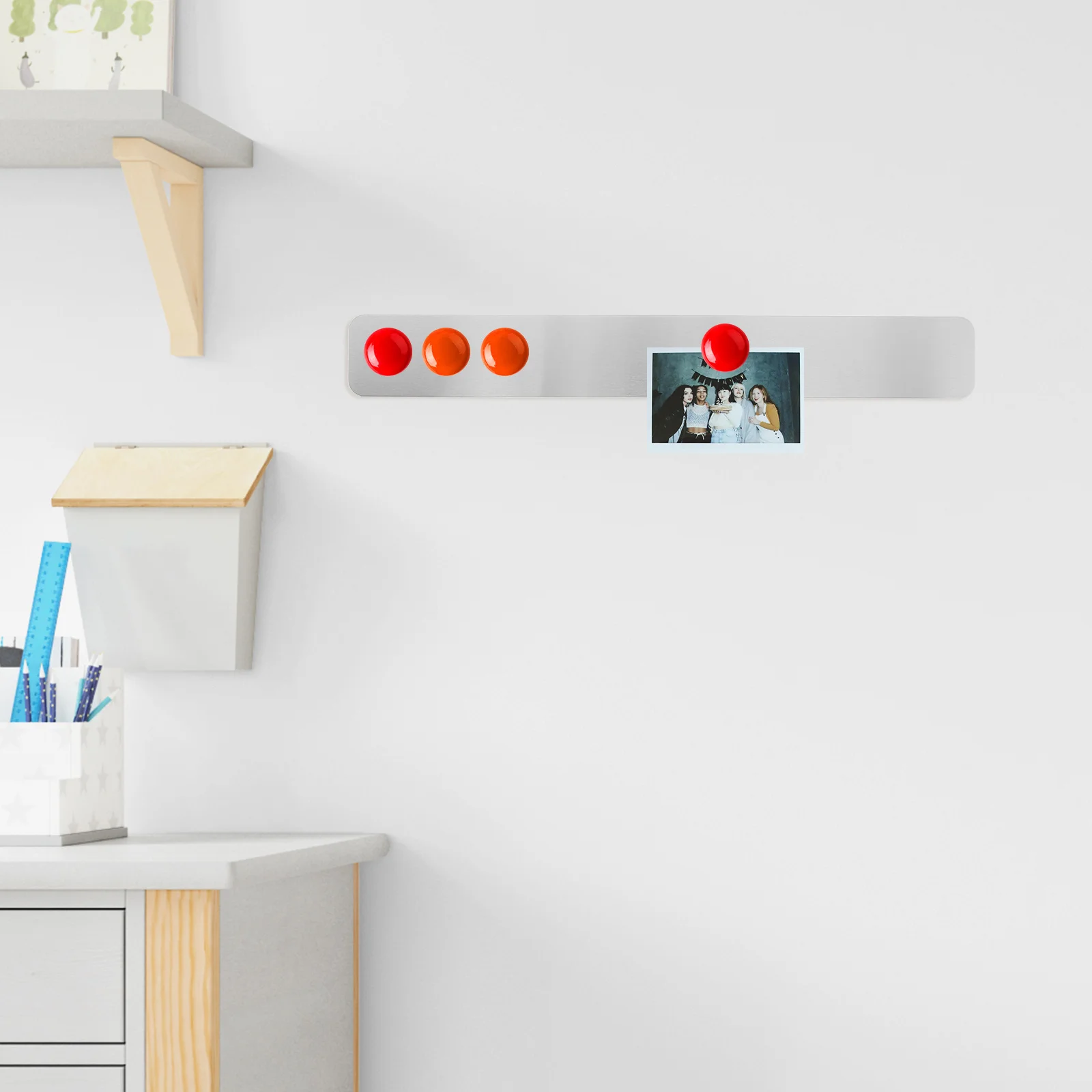 Tiras de Metal adhesivas traseras para tablón de anuncios, soporte seguro para fotos y notas, organizador elegante, tiras para tablón de anuncios para pared, 2 uds.