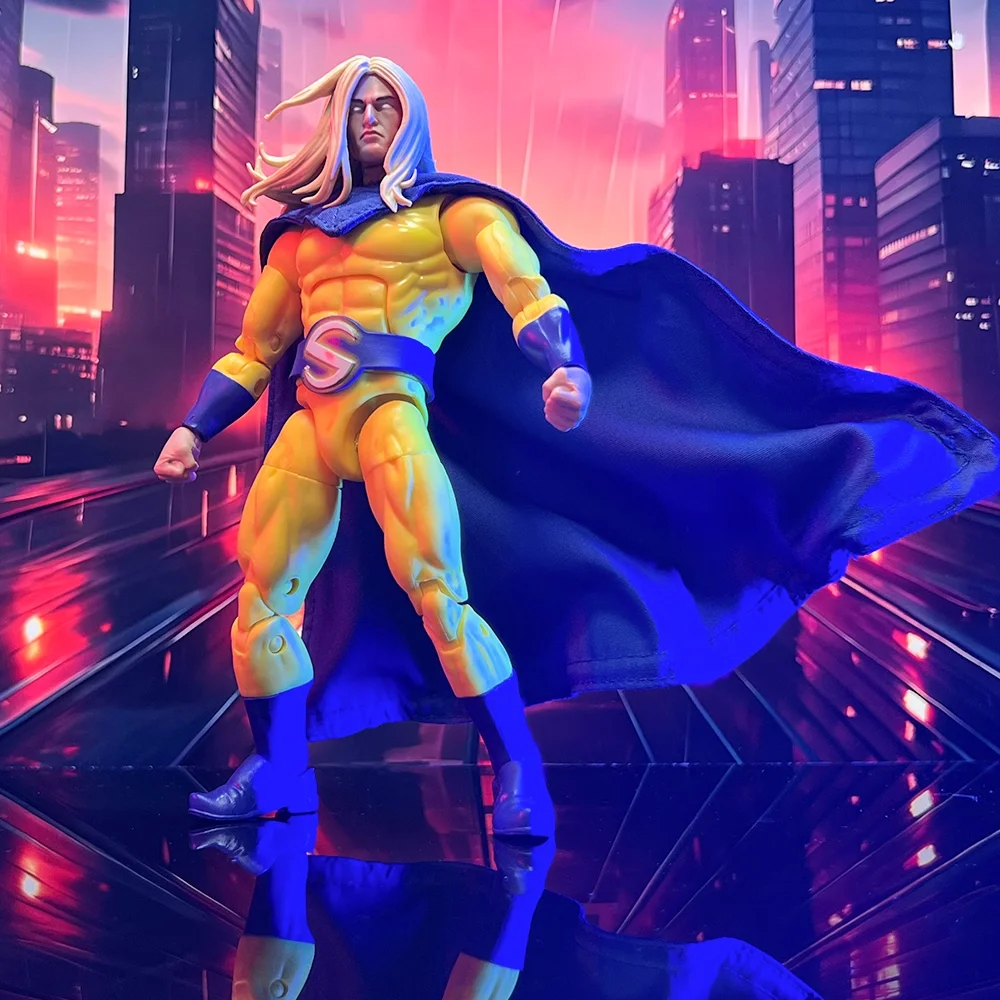 

1/12 Hand Crafted Custom Wired Blue Cape Cloak Coat Robe For 6" ML Robert Sentry Body (No Figure)