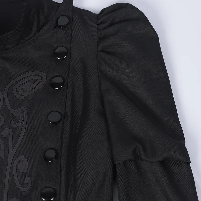 마법의 사악한 마녀 Evba 코스프레 블랙 퍼포먼스 복장 긴 소매 드레스 여성 의류