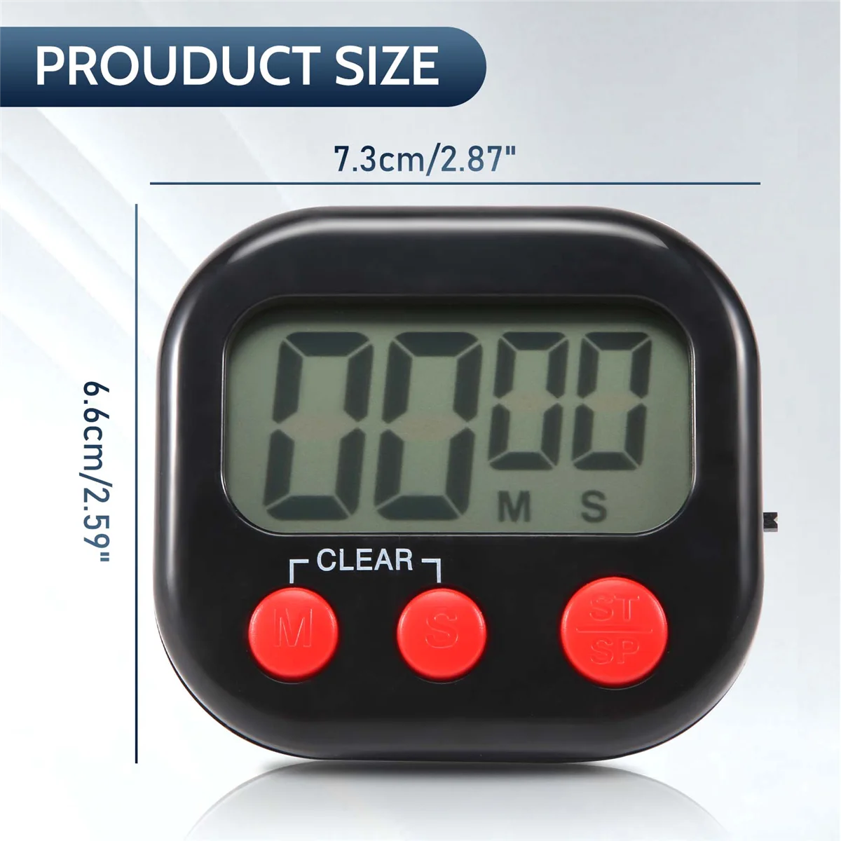 

AA91 Kitchen Timer, Digital Visual Timer Magnetic Clock Stopwatch Countdown Timer, Large LCD Screen Display for Cooking