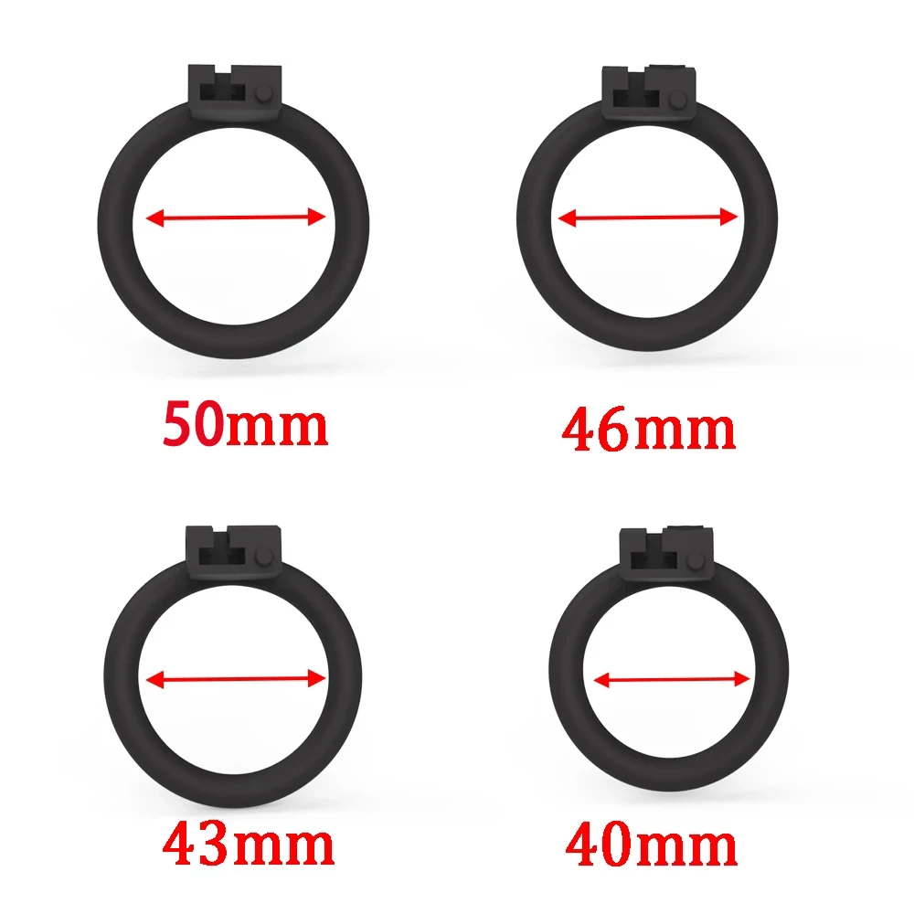 Dispositivo de Castidad masculino cerrado en la lujuria, jaula de castidad Sissy con 4 anillos de Base