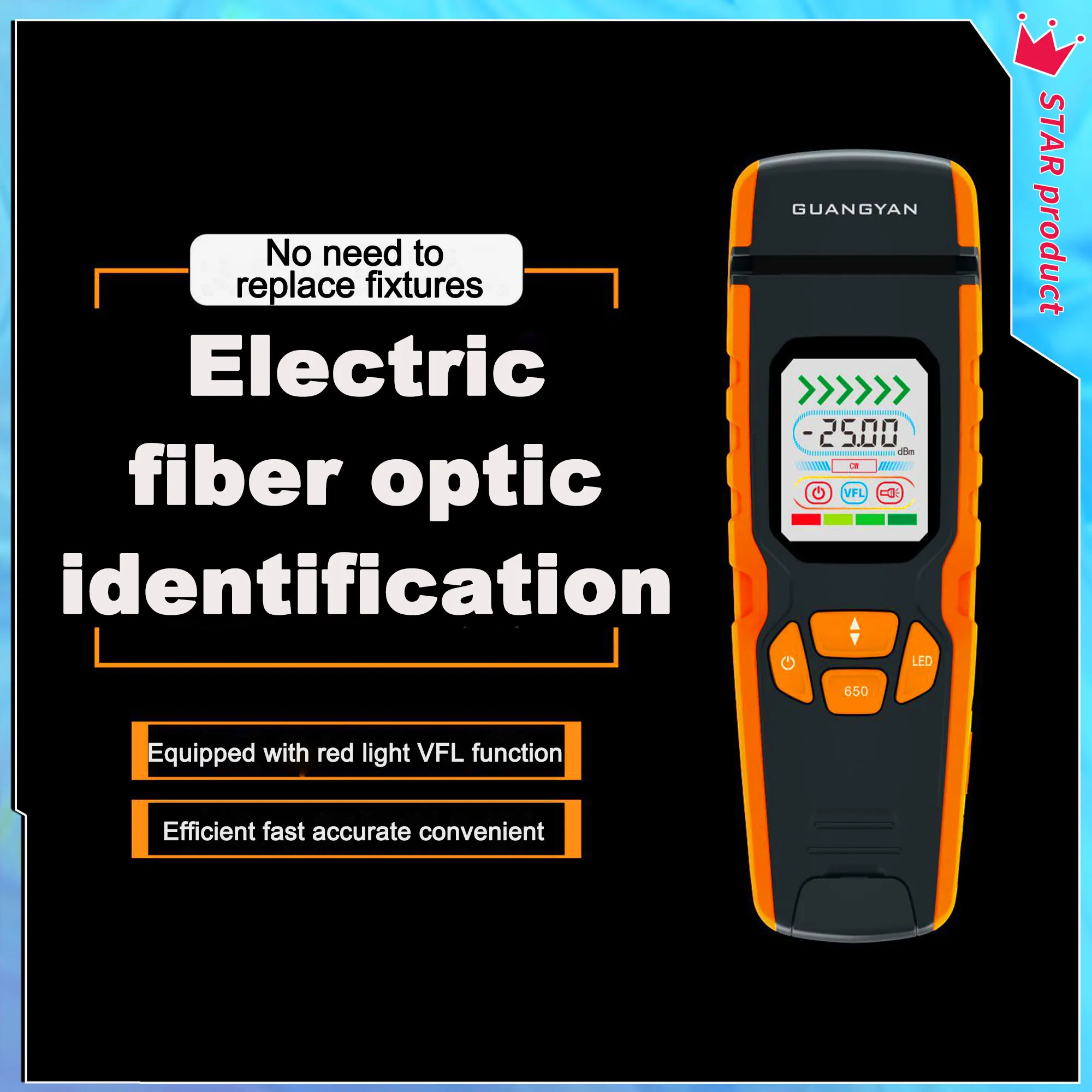 

Fiber Optic Identifier One Key Operation Four In One Universal Fixture Electric Identifier Fiber Optic Fixtures Built VFL LED