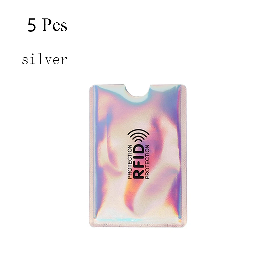 5Pcs 리더 은행 신용 카드 도난 방지 보호 케이스 커버 RFID 차단 카드 홀더 슬리브 지갑