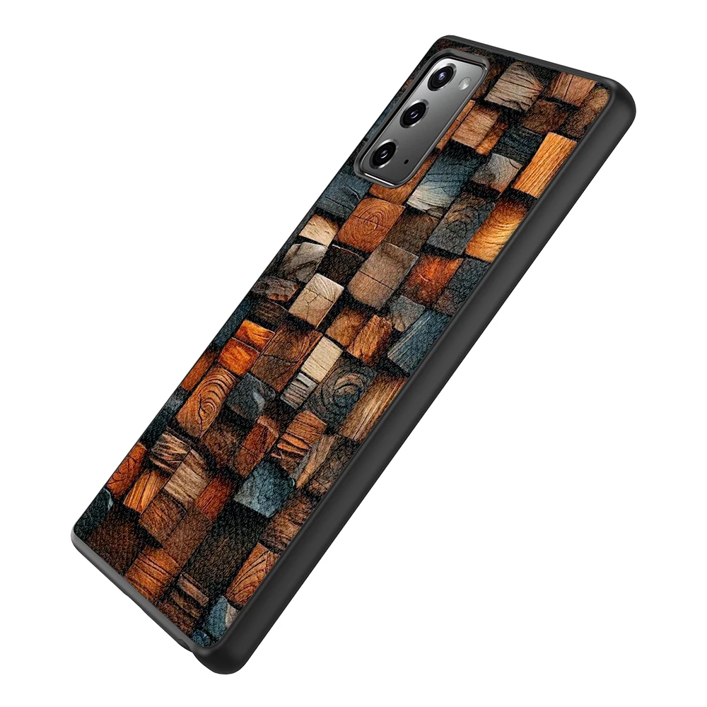 Back Leather Case for Samsung Galaxy A35 A40 A41 A42 A50S A51 A52S A53 A70S A71 A72 A73 5G A80 A90 A9S 2018 Wood Block Print