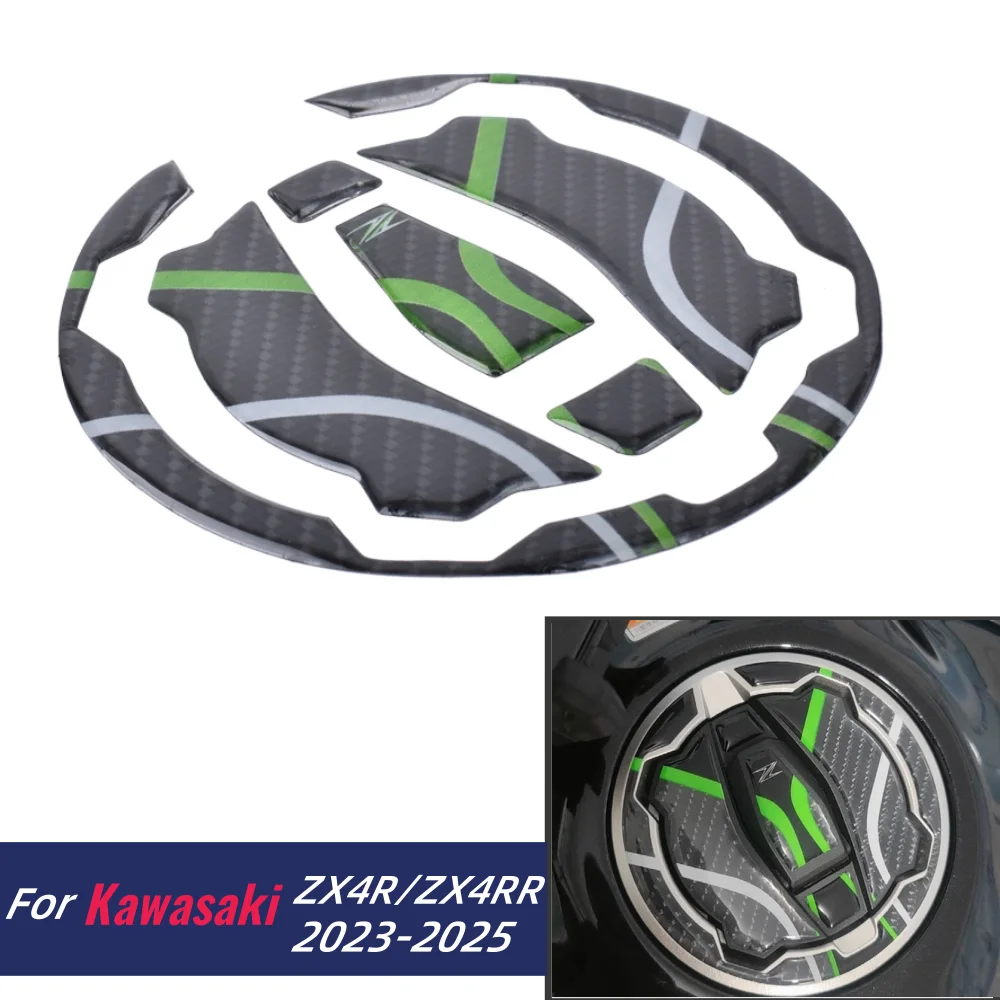 Motorcycle Sticker Fuel Tank Pad Gas Oil Cap Protector Cover For Kawasaki ZX4R ZX4RR 2023-2025 Z900 Ninja650 Ninja400 Z400 Z650