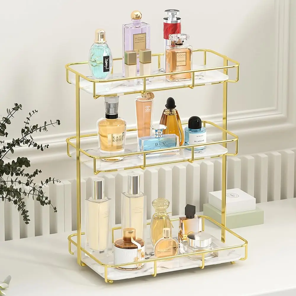 

Bathroom Organizer Countertop Perfume Organizer Makeup Organizer Cosmetics Storage Display Rack Vanity Tray Dresser Stainless St