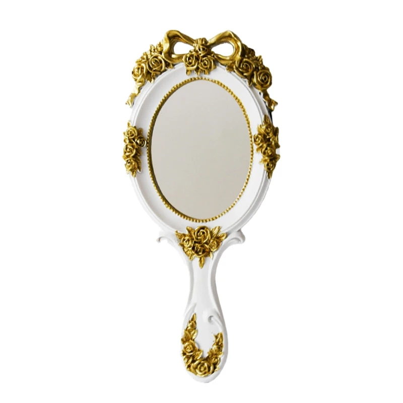 Miroirs à Main Vintage Créatifs et Mignons, Miroir de Vanité de Maquillage, Accessoire Cosmétique avec Poignée pour Cadeaux