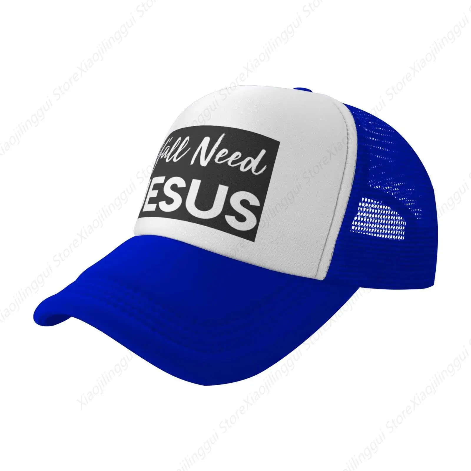 Y'all Need Jesus Funny Gift for Women Men Gift Mesh Cap for Men Women Baseball Hat Trucker Hat Snapback Caps Blue