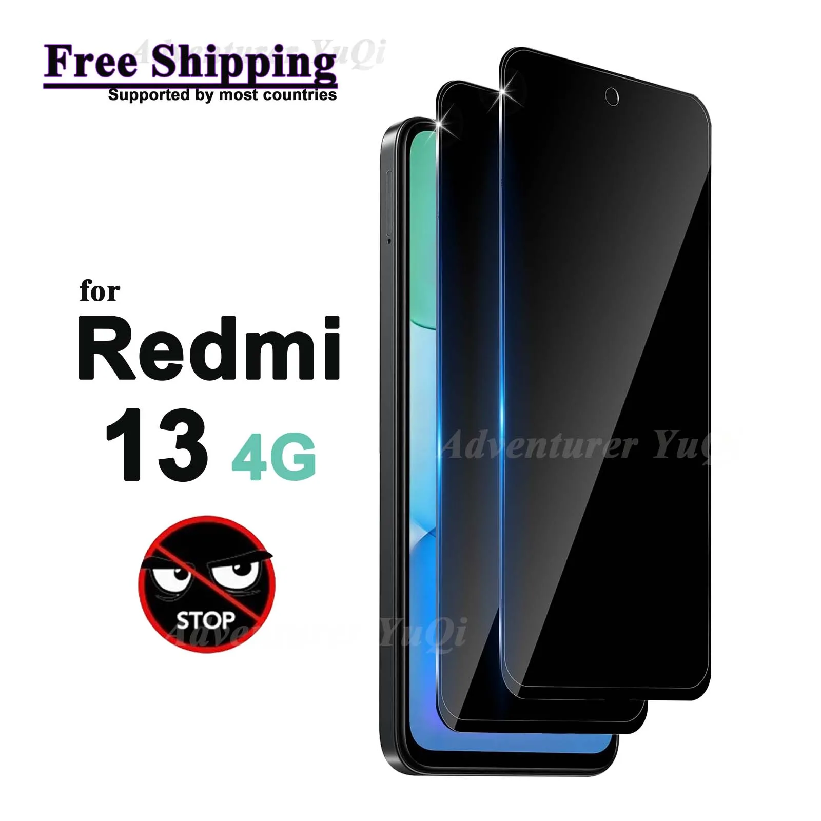 

Anti Spy Screen Protector For Xiaomi Redmi 13 4G Tempered Glass Privacy Anti Peep Scratch 9H Case Friendly High Aluminum