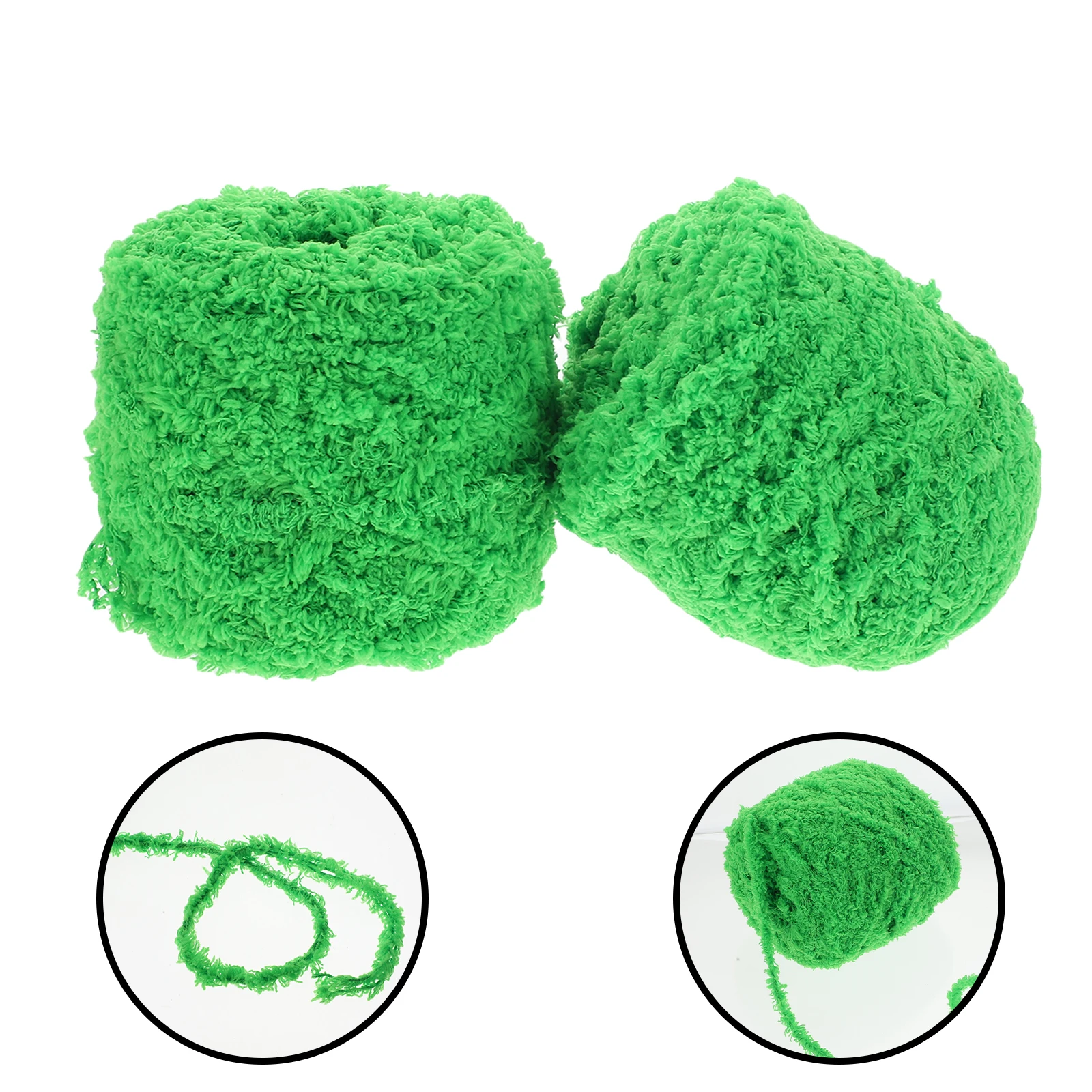

2 Pcs Coral Scarf Crochet Knitting Yarn for Colored Skeins DIY Multicolor Crocheting Hand-knitting Yarns Green