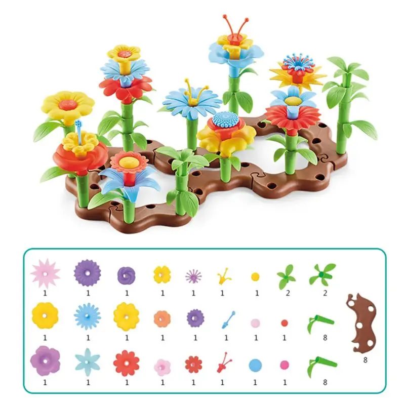 

Montessori Puzzle Flower Floral Arrangement Stacking Toy Great Gift for Children D5QF