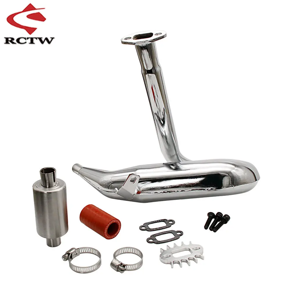 High-Quality Aluminium Silencer Dominator Exhaust Pipe Kit for 1/5 Hpi Rofun Km Rovan Baja 5b 5t 5sc Rc Car Truck Spare Parts