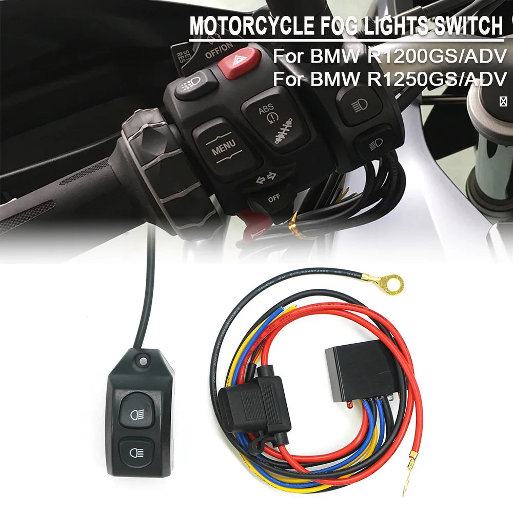 Für BMW R1200GS R1250GS Adventure F850GS F750GS LC GS 1200 1250 Motorrad Nebelscheinwerfer Verkabelungsset Handschalter Druckknopf