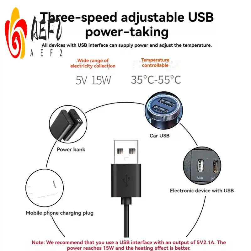 

AEF2-USB Motorcycle Heated Grips Handlebars 3-Speed Adjustable Insulated Handlebar Electric Scooter Bicycle Handlebars Warmer