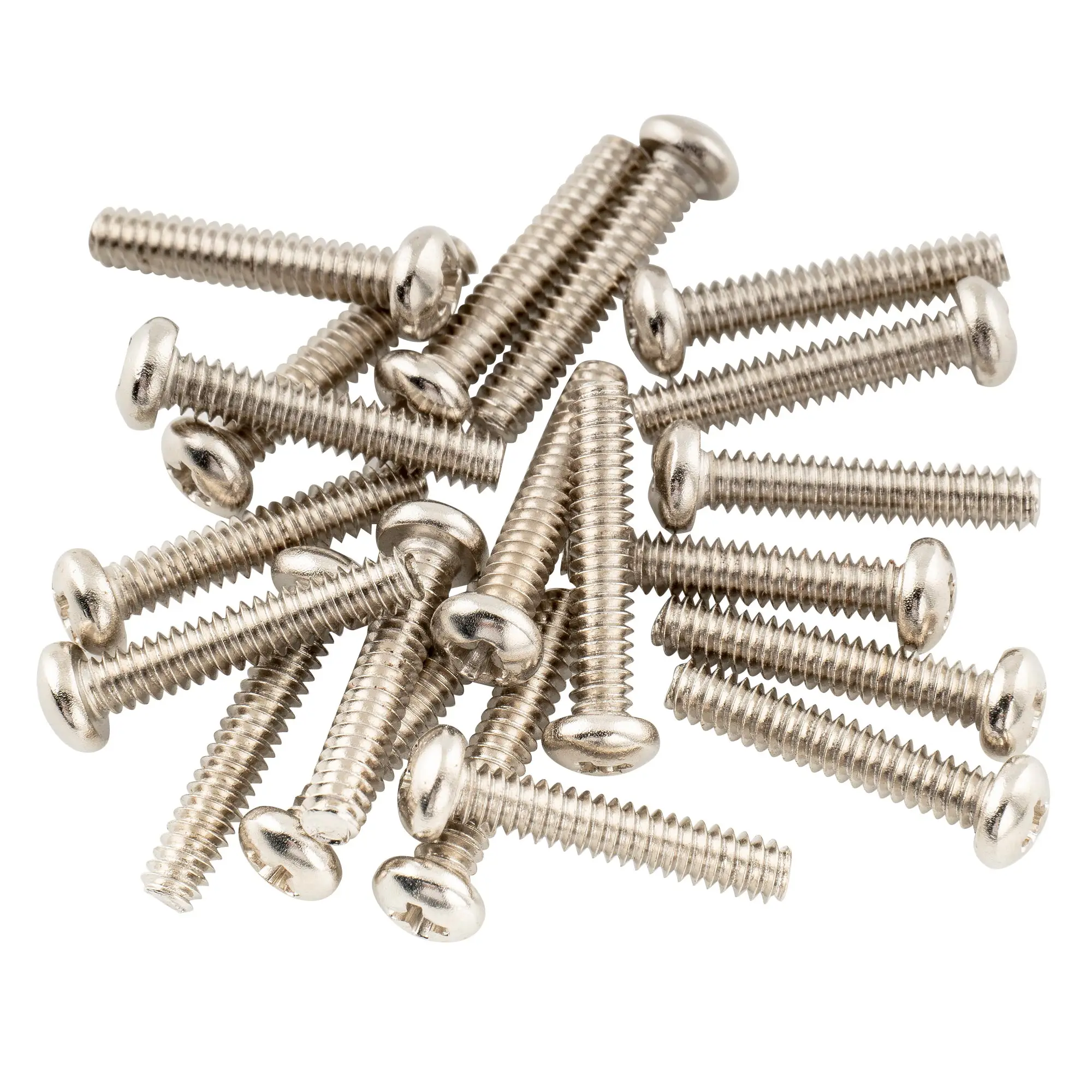 Musiclily Basic Metric Thread M3x15mm Pan Head Single Coil Pickup Mounting Screws for ST Tele Style Electric Guitar (Set of 20)