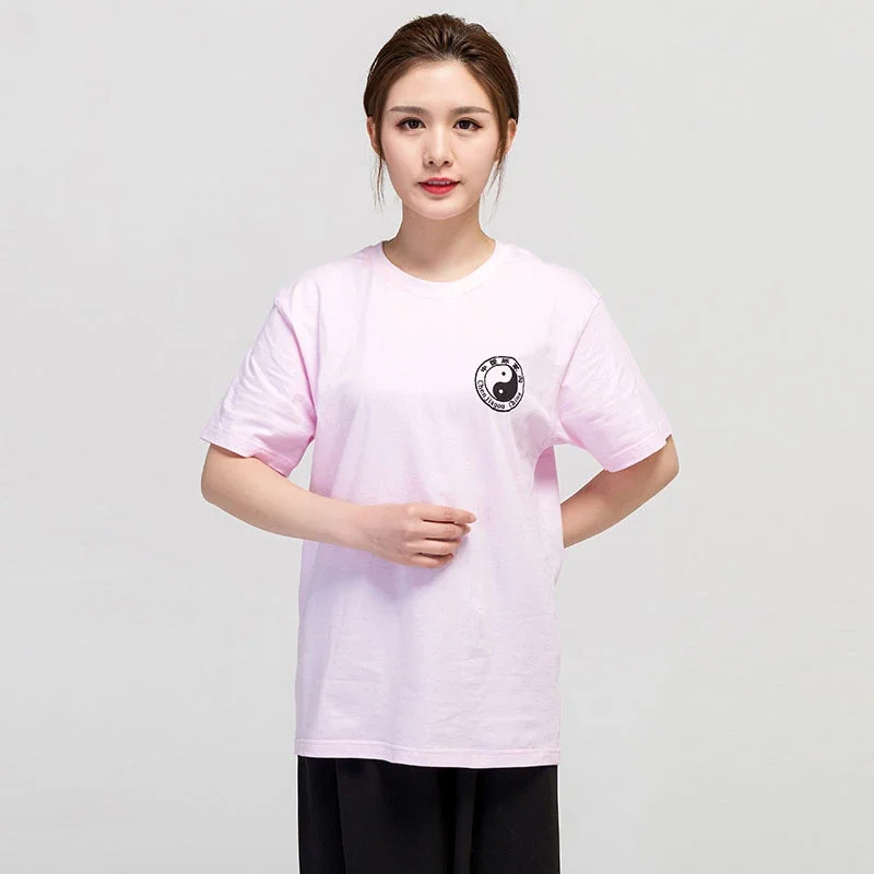 T-shirt Martial Art Uniform Kung Fu Dress Wushu Clothing Tai Chi Clothes Short Sleeve Unisex Women And Men Kun Master 2023 New