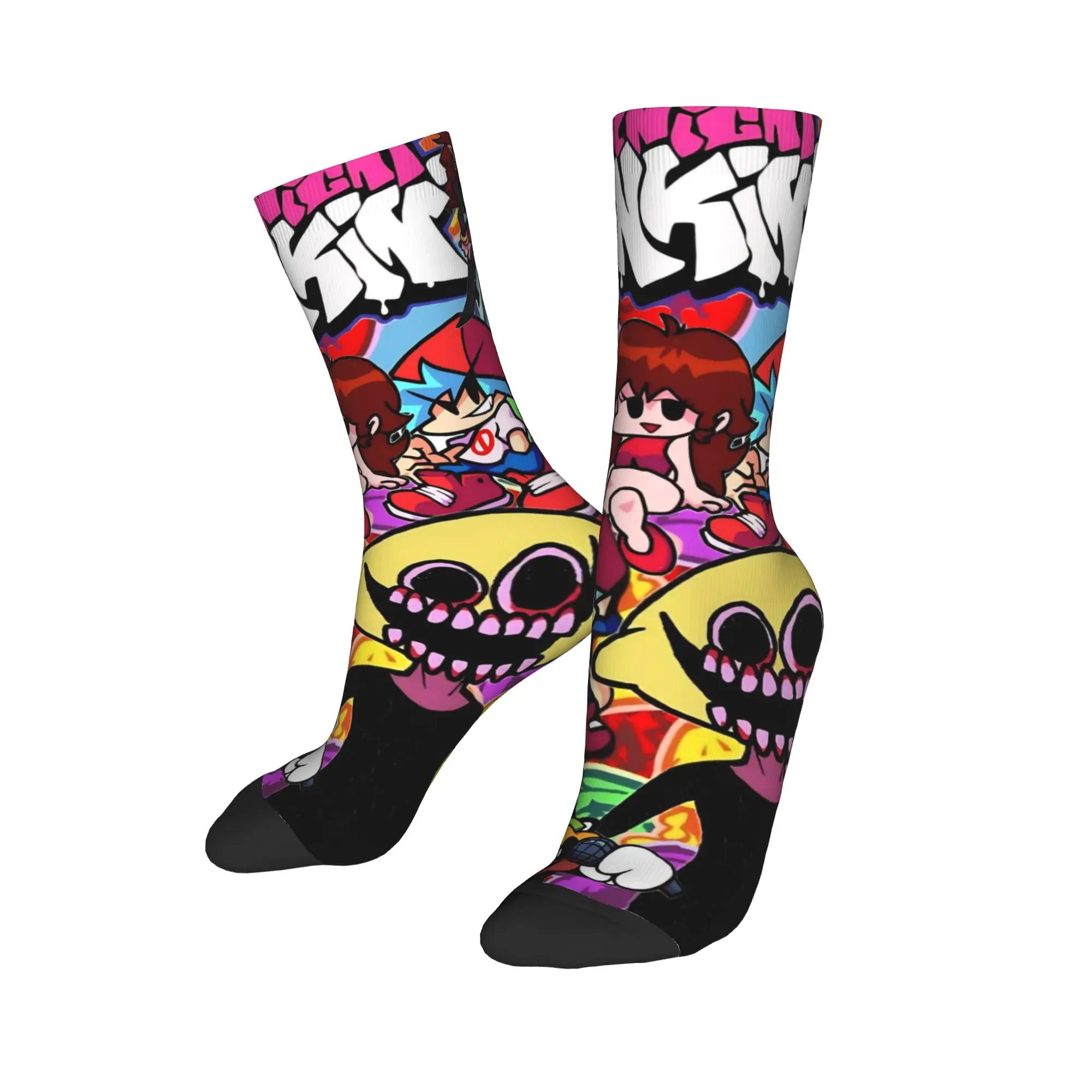 FNF وقت سيء الثلاثي ليلة الجمعة Funkin جوارب تصميم موضة الجوارب الربيع عدم الانزلاق الجوارب الكبار الرجال الجري جوارب مريحة