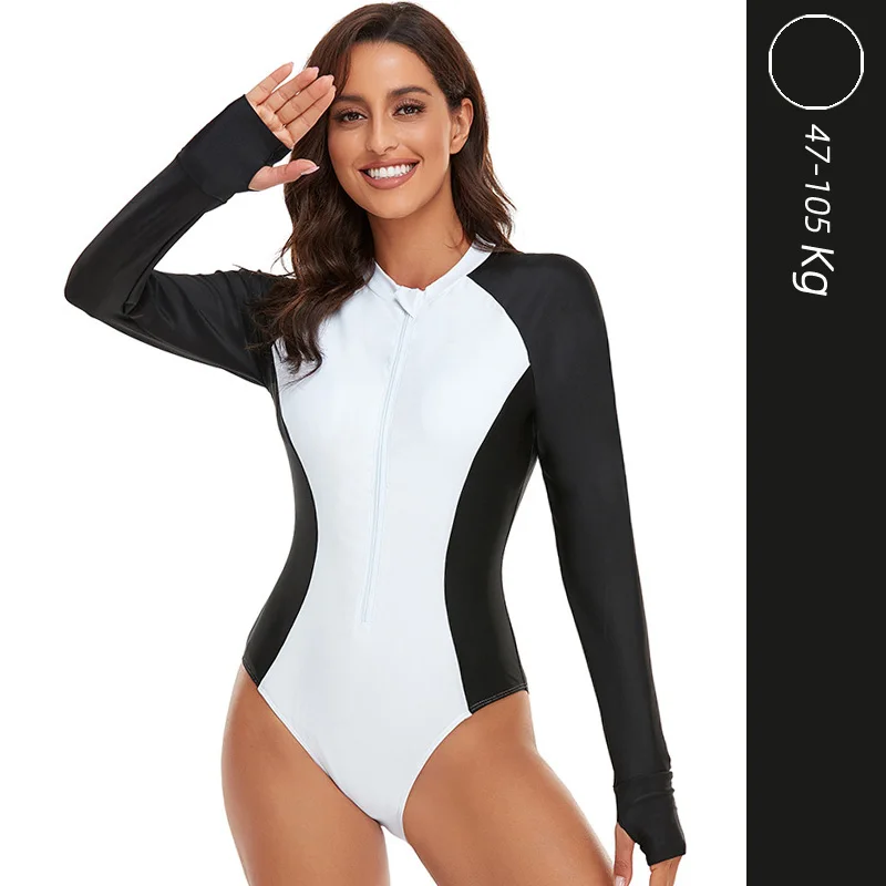 

Купальник большого размера с длинными рукавами для термальных источников, летний/зимний, спортивный, женский, с фиксированными вкладышами для груди