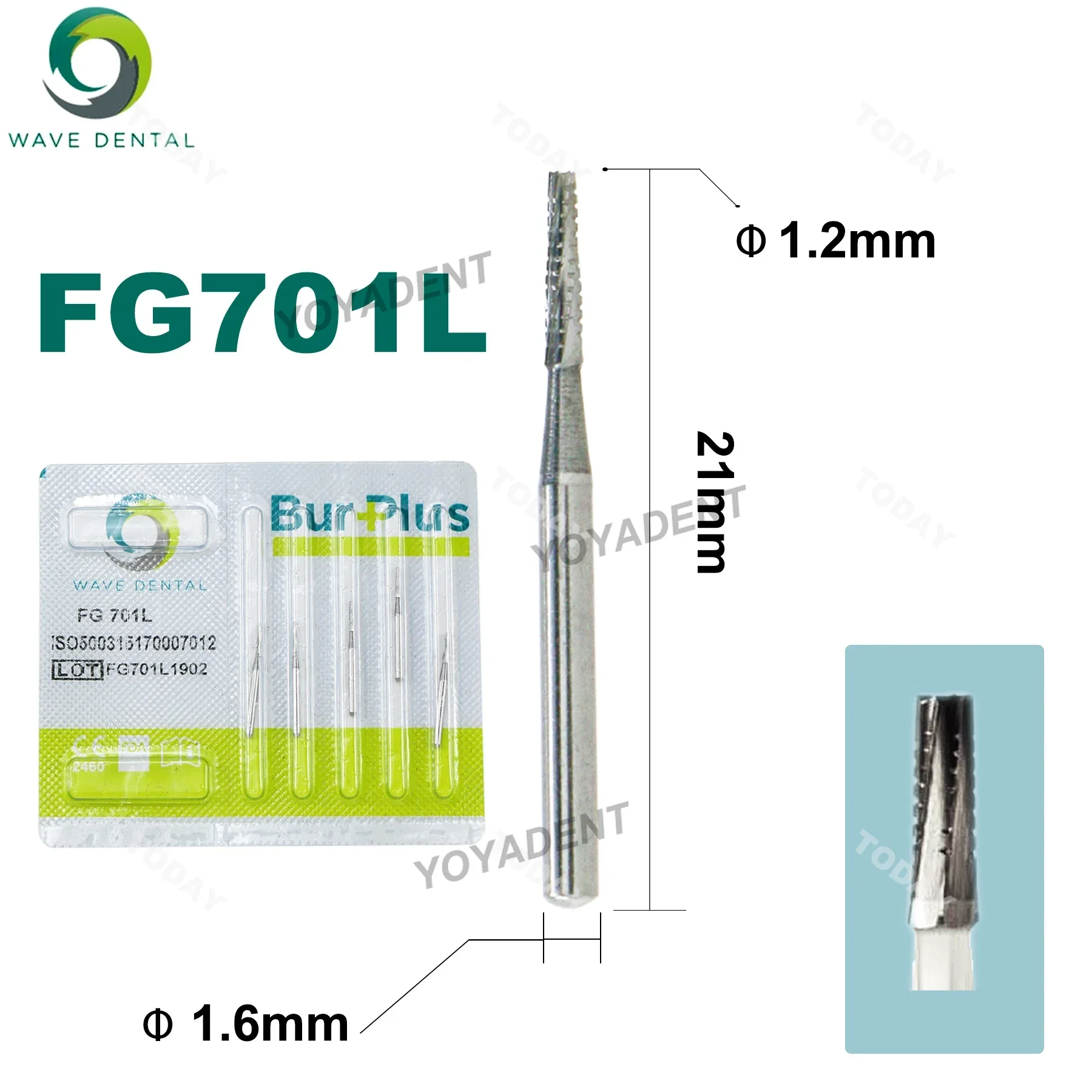 WAVE Dental Burs Tungsten Carbide Burs Tapered Fissure Head FG 701 701L 702 702L 703 Fit High Speed Handpiece Dentistry Drill