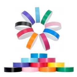 Pulseras de papel impermeables de 300-1000 piezas, pulsera desechable de Color sólido, marca de identificación, a prueba de manipulaciones para eventos y fiestas