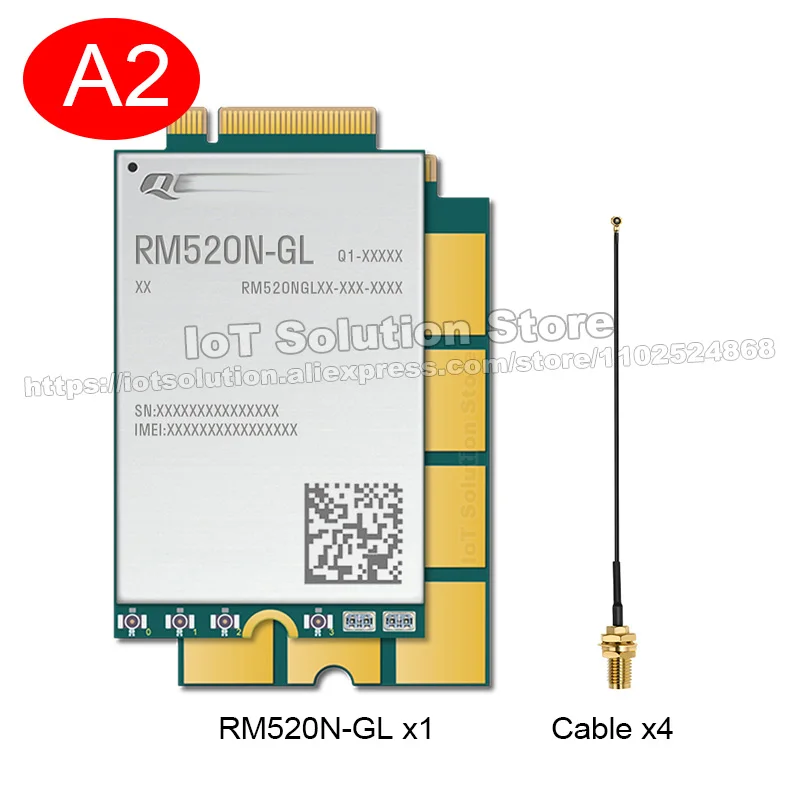 RM520N-GL 2.4Gbps/900Mbps Global Version WWAN 3G 4G 5G Module