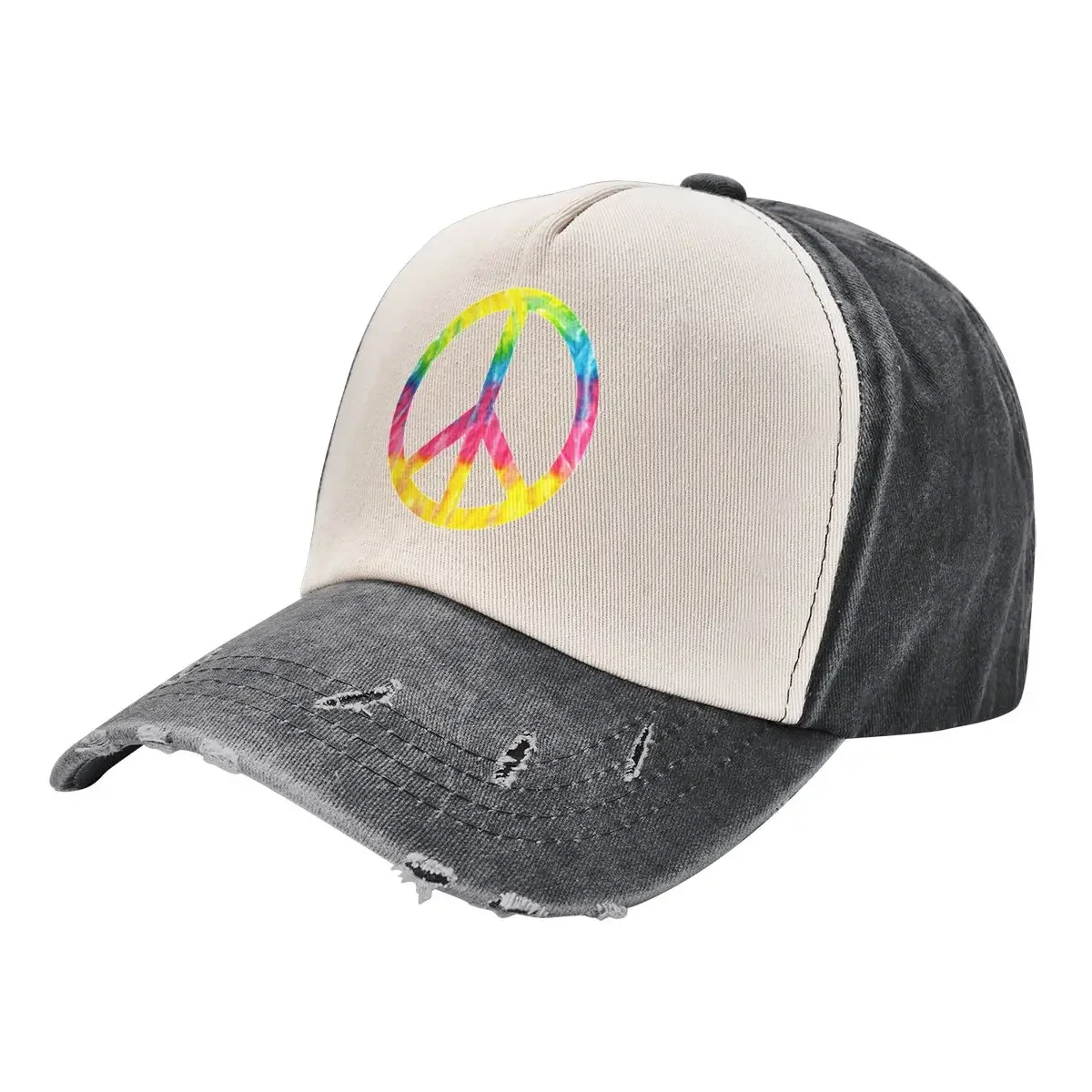 

Tie-Dye Peace Sign Hippie Bohemian Festival Symbol Baseball Cap Hat Beach Golf Hat Man Designer Man Women's