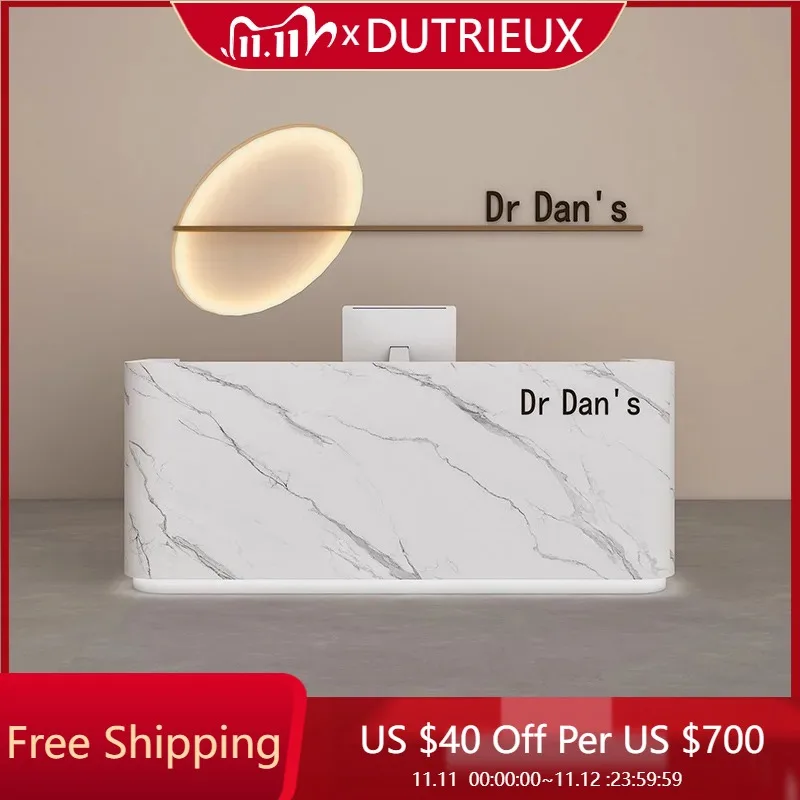 

Accent Salon Reception Desks Modern Cashier Luxury Designer High Safe Reception Desk Counter Mostrador De Tienda Salon Furniture