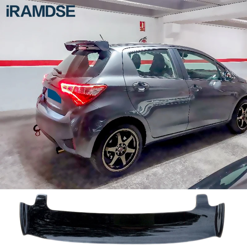 

Rear Spoiler For Toyota Yaris 2019 Hatchback 2007-2018 Glossy Black Trunk Lid Roof Wing ABS Material Accessories