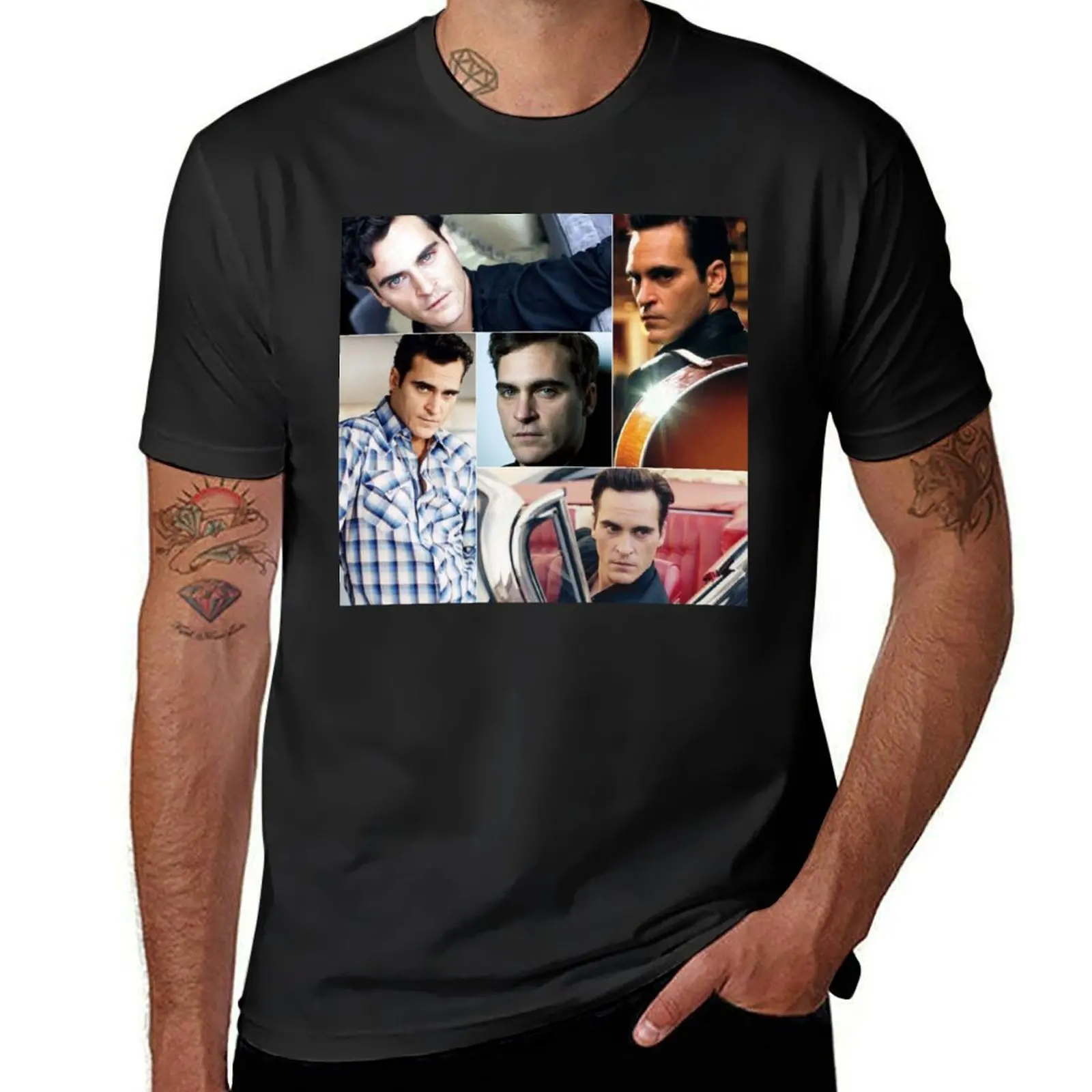 Joaquin Phoenix Rectangular Photo Collage T-Shirt basketball graphic tees animal prinfor boys mens white t shirts