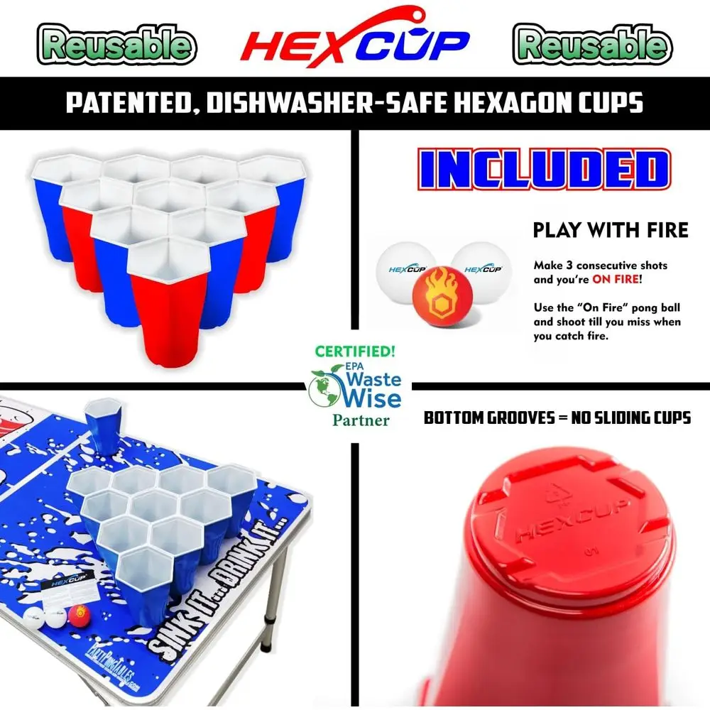 8-Foot Adjustable Folding Table with Cup Holders, LED Lighting, and Custom Graphics