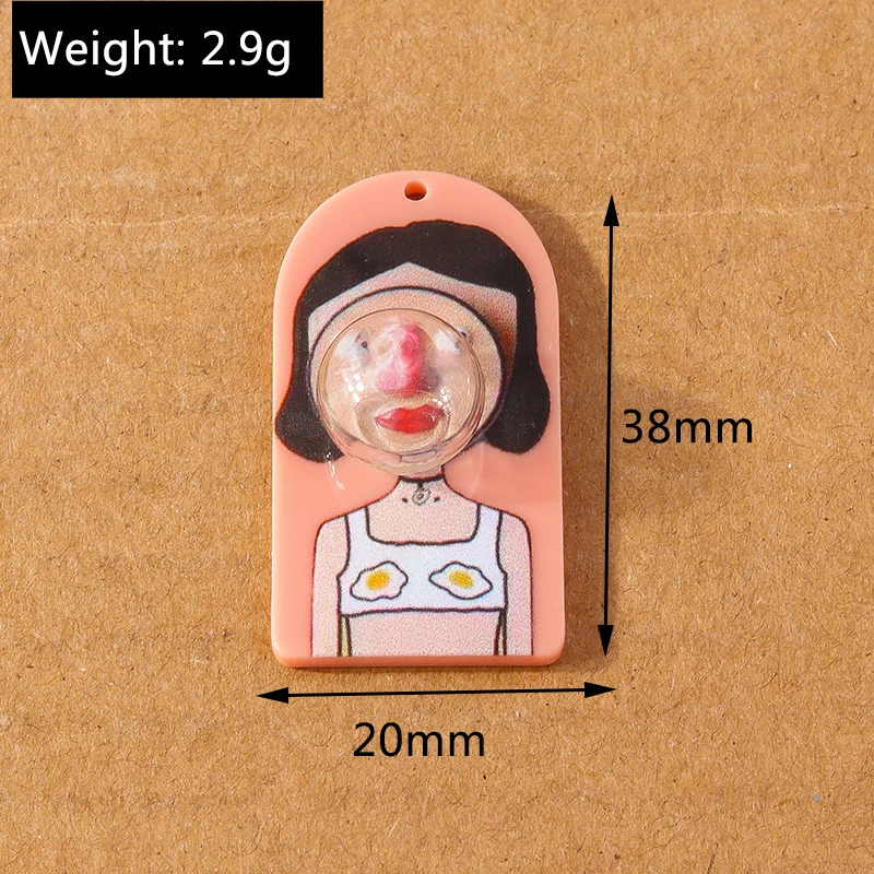 5 Stück Niedliche Harz-Cartoon-Mädchen Blasen-Seifenblasen-Anhänger für DIY Ohrringe Halsketten Schmuckherstellung Zubehör – Detail 1
