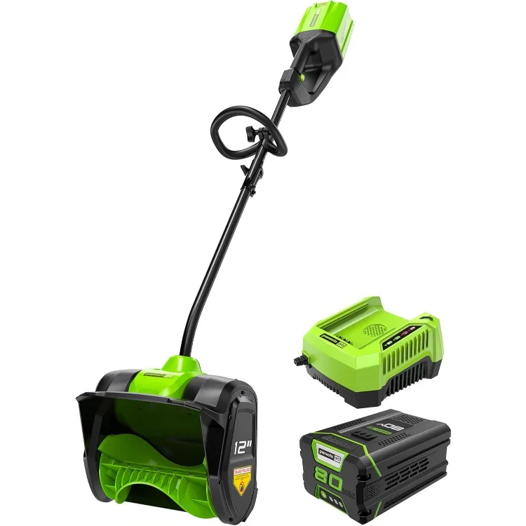 80V (75+ Compatible Tools) 12” Brushless Cordless Snow Shovel, 2.0Ah Battery and Charger Included