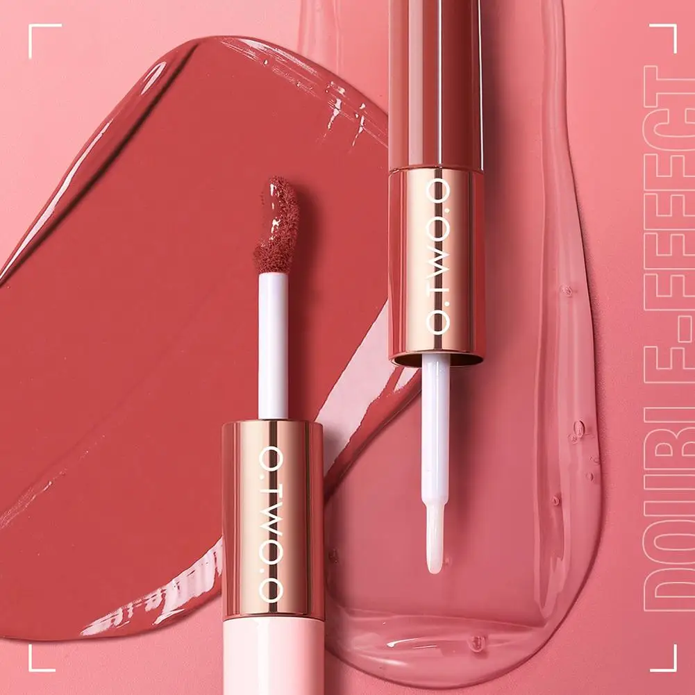 2 IN 1 lucidalabbra a doppia testa velluto opaco rosso tinta per labbra rossetto liquido lucidalabbra lucidalabbra labbra impermeabili cosmetici per il trucco