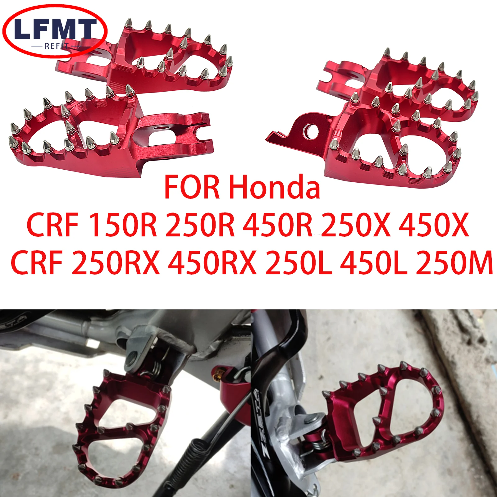 

Motorcycle CNC Foot Pegs Rests Pedals Footpegs For Honda 150R CRF250R CRF250X CRF450R CRF450X CRF450L CR125R CR250R CRF2002-2023