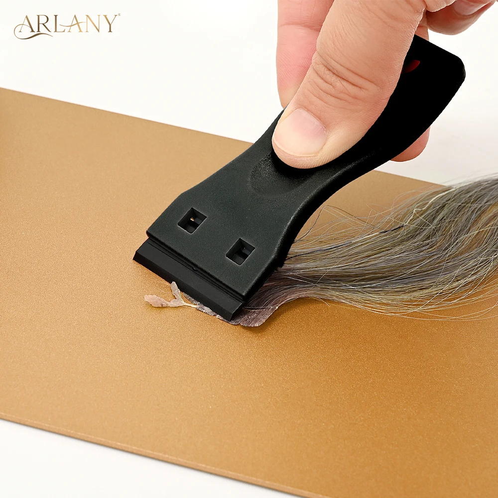 ARLANY Hair Extension Tape Remover Kit with Tape Remover Board and Plastic Scraper Tool Metal Operation Board for Tape Ins