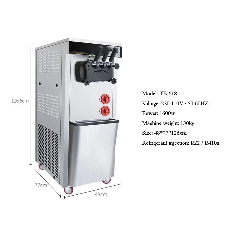 Commercial 220V Automatic Soft Serve Ice Cream Maker New Home Use Yogurt Milk Chocolate Three Flavors Restaurant Quality Motor