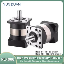 Nema23 Motor Gearbox Planetary Reducer Step-down Reduction Gearbox 6.35/8/9.525/11/14mm Input for 200W 400W 60mm Servo Motor