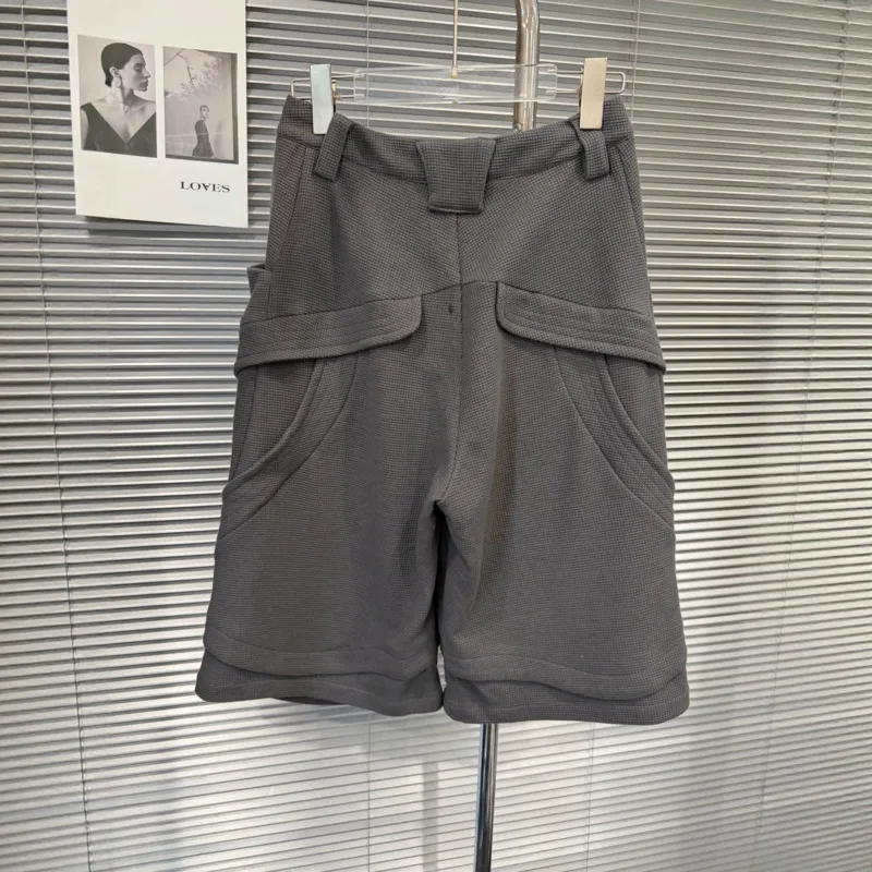 HKSH Women Shorts Tide Stylish Three-Dimensional Patchwork Deconstructed Texture Design Loose Casual Niche Cropped Pants HK24898