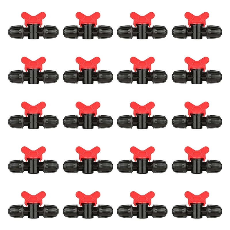 

20 шт. клапаны переключателя капельного орошения 1/2 дюйма - линейный замок с зазубринами для трубок диаметром 0,60-0,65 дюйма, наружный запорный клапан-ABRO