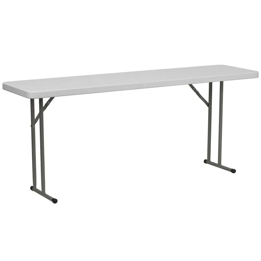 

Elon 6 Plastic Folding Training and Event Table, Rectangular Folding Training Table with 220lb. Static Weight Capacity, White