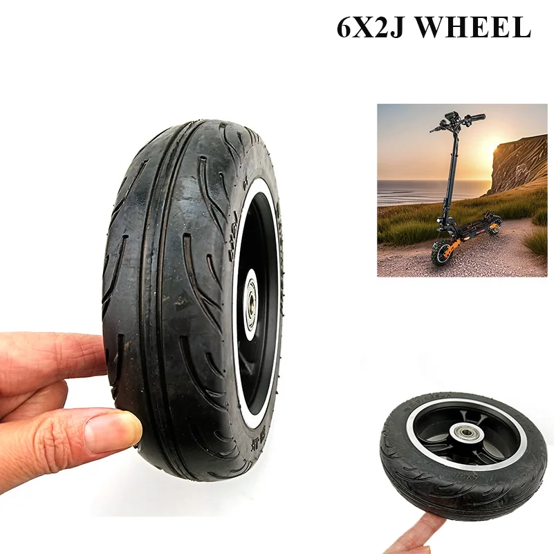 

Size 6X2J Solid Wheel with Hub Tube Set 6 Inch Tire for Scooter Tyre Electric Scooter Wheel Chair Truck Electric Scooter