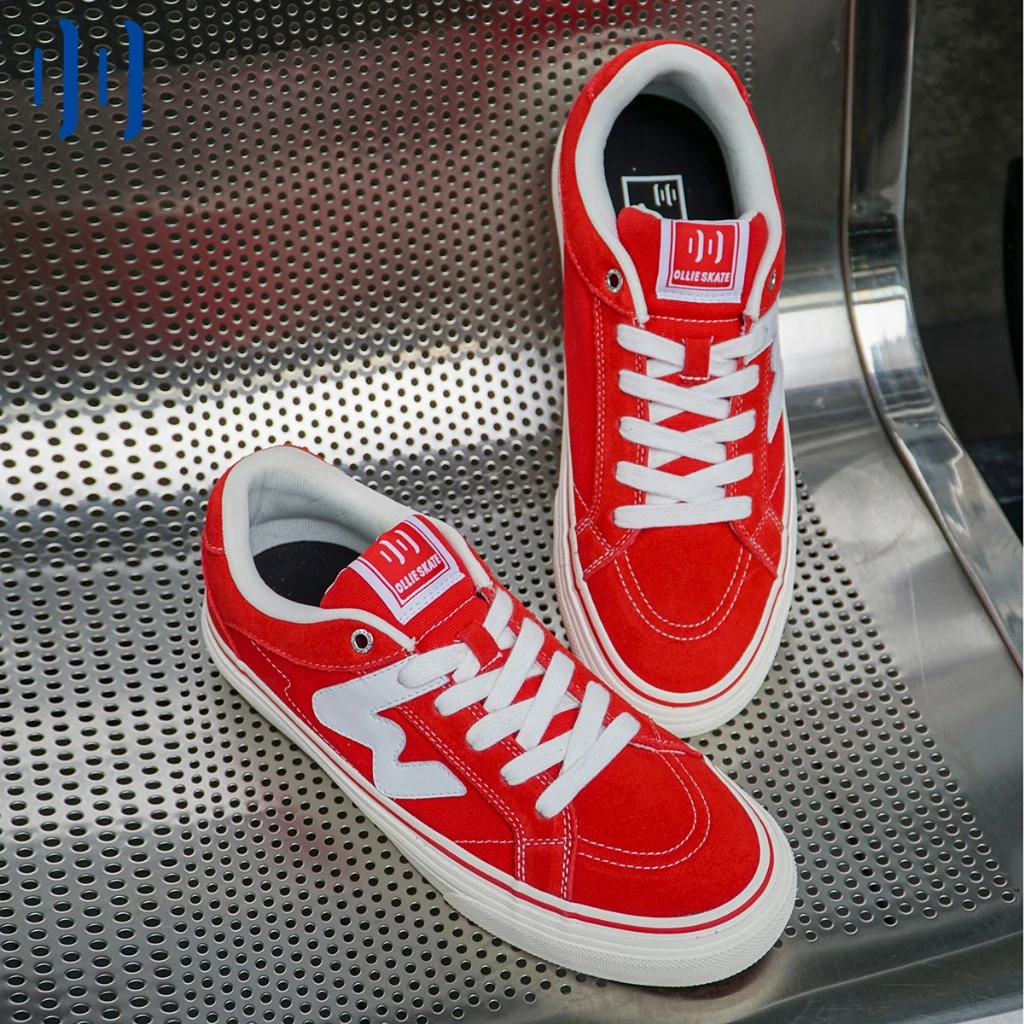 Ollieskate Red Suede Canvas Sk - Men Shoes Red 评论和价格