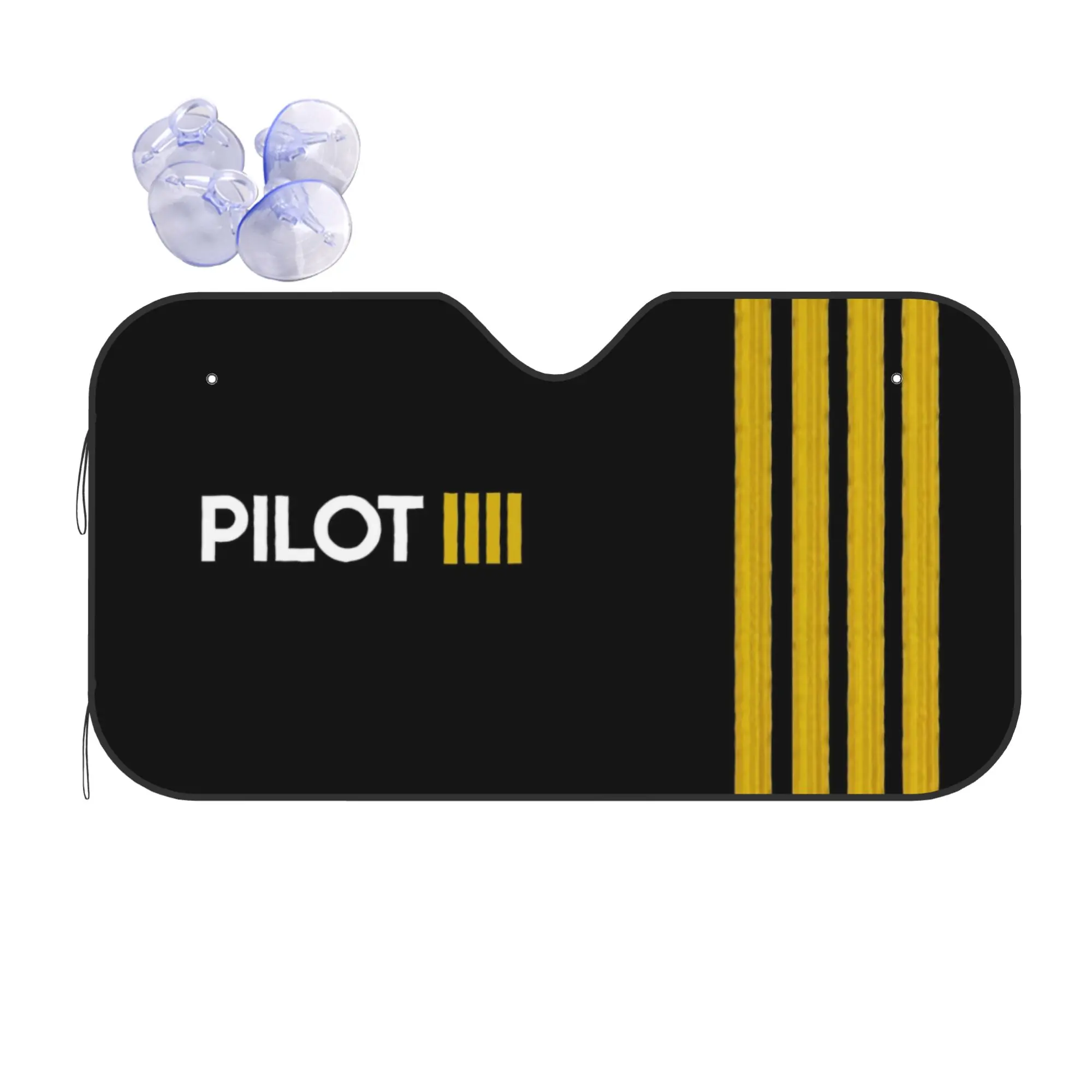 Windshield Sun Shade Car Pilot Captain Stripes Solar Reflector Protector Aviation Aviator Visor Screen Cover Vehicle Windscreen