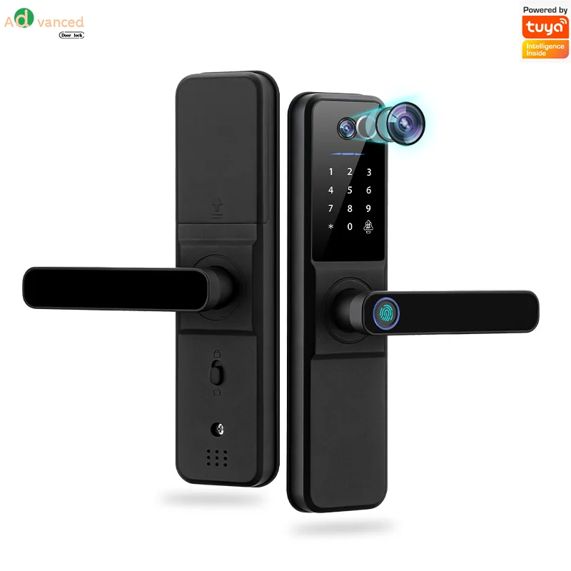 

Camera Peephole euro 72mm 85mm mortise video remote unlock tuya wifi biometic fingerprint electronic digital smart door lock